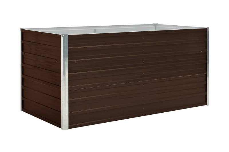 Upphöjd odlingslåda brun 160x80x77 cm galvaniserat stål - Brun - Utemöbler - Övrigt utemöbler - Tillbehör - Övriga trädgårdstillbehör