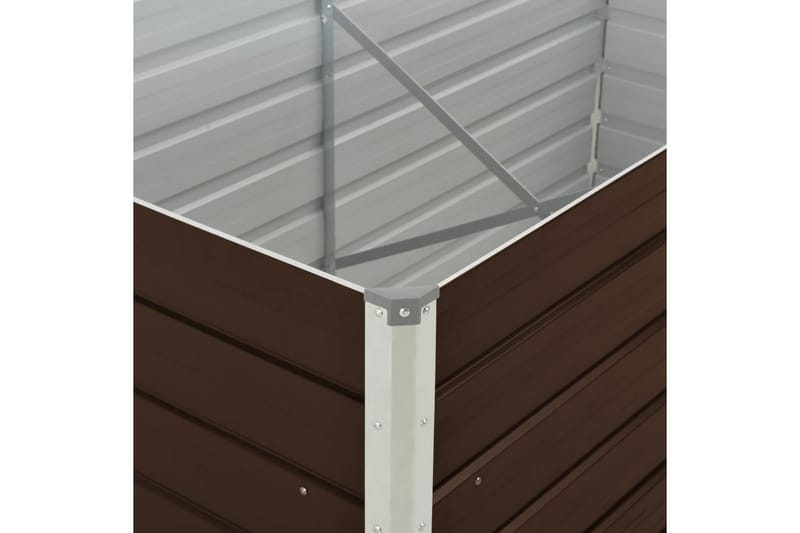 Upphöjd odlingslåda brun 160x80x77 cm galvaniserat stål - Brun - Utemöbler - Övrigt utemöbler - Tillbehör - Övriga trädgårdstillbehör