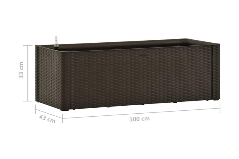 Upphöjd odlingslåda med självbevattning mocka 100x43x33 cm - Grå - Utemöbler - Övrigt utemöbler - Tillbehör - Övriga trädgårdstillbehör