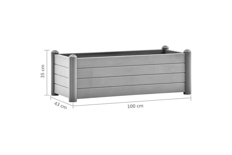 Upphöjd odlingslåda PP stengrå 100x43x35 cm - Grå - Utemöbler - Övrigt utemöbler - Tillbehör - Övriga trädgårdstillbehör