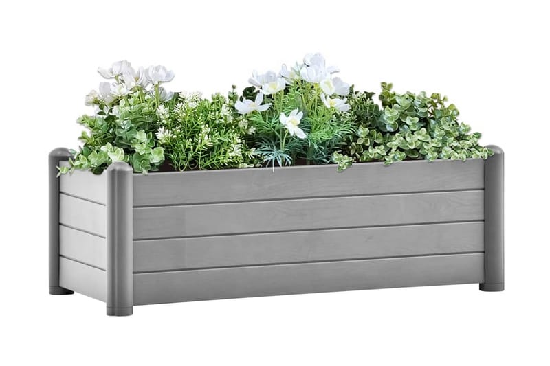 Upphöjd odlingslåda PP stengrå 100x43x35 cm - Grå - Utemöbler - Övrigt utemöbler - Tillbehör - Övriga trädgårdstillbehör
