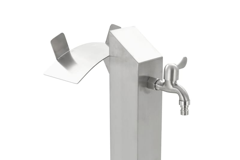 Vattenpost för trädgården 95 cm rostfritt stål fyrkantig - Silver - Utemöbler - Övrigt utemöbler - Tillbehör - Övriga trädgårdstillbehör