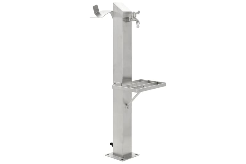 Vattenpost för trädgården 95 cm rostfritt stål fyrkantig - Silver - Utemöbler - Övrigt utemöbler - Tillbehör - Övriga trädgårdstillbehör