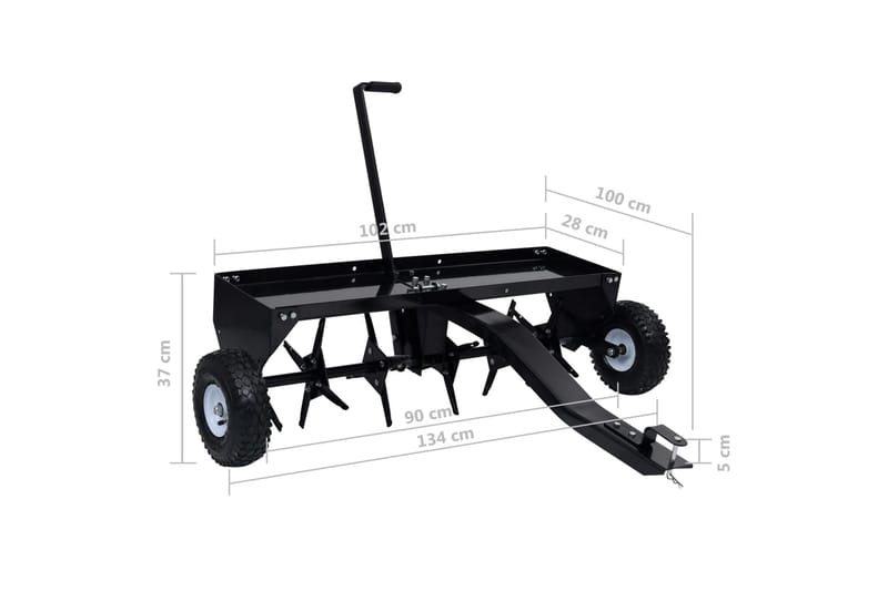 Vertikalskärare för åkgräsklippare 102 cm - Svart - Utemöbler - Övrigt utemöbler - Tillbehör - Övriga trädgårdstillbehör