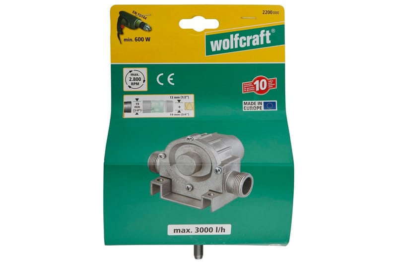 wolfcraft Borrdriven pump 3000 l/h S=8 mm 2200000 - Utemöbler - �Övrigt utemöbler - Tillbehör - Övriga trädgårdstillbehör