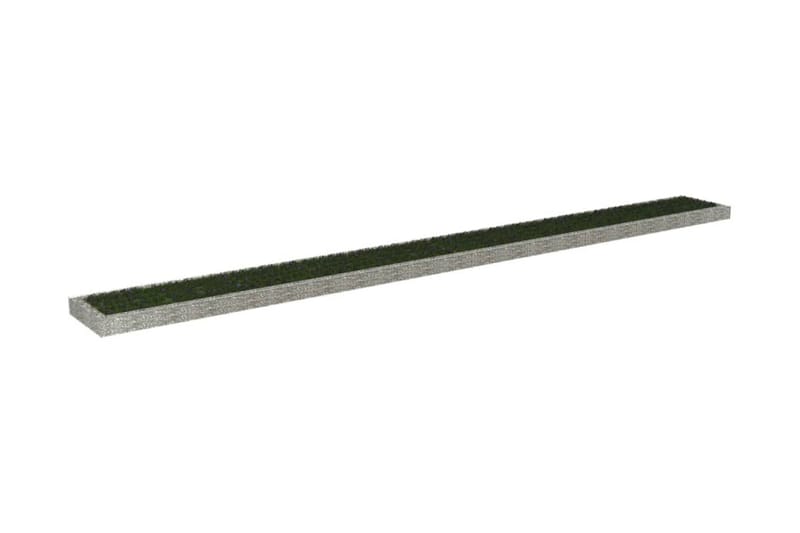 Planteringsgabion upphöjd galvaniserat stål 1000x100x20 cm - Silver - Staket & grindar