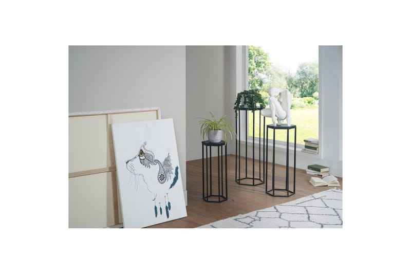 Satsbord Wohnling Set om 3 massiva träblombord Industriell - Utemöbler - Övrigt utemöbler - Tillbehör - Hylla utomhus