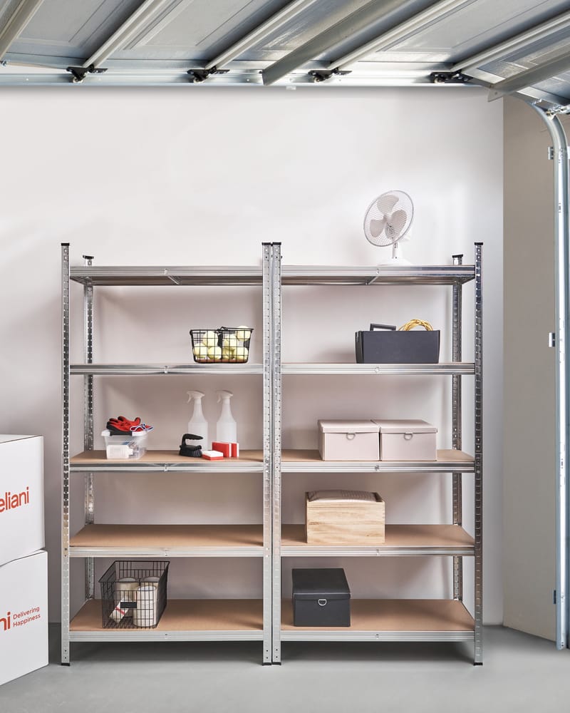 Set med 2 Garagehyllor Xitta 90 cm - Silver/Brun - Utemöbler - Övrigt utemöbler - Tillbehör - Hylla utomhus