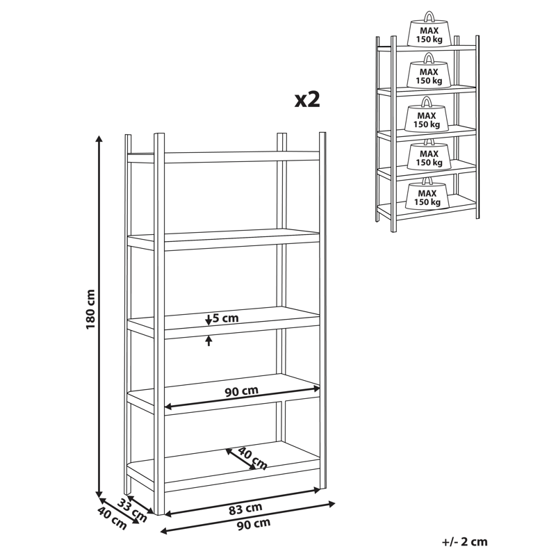 Set med 2 Garagehyllor Xitta 90 cm - Silver/Brun - Utemöbler - Övrigt utemöbler - Tillbehör - Hylla utomhus