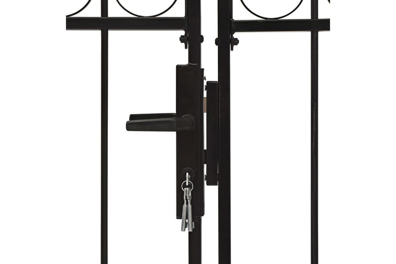 Dubbelgrind med välvd topp 300x150 cm stål svart - Svart - Utemöbler - Övrigt utemöbler - Tillbehör - Staket & grindar