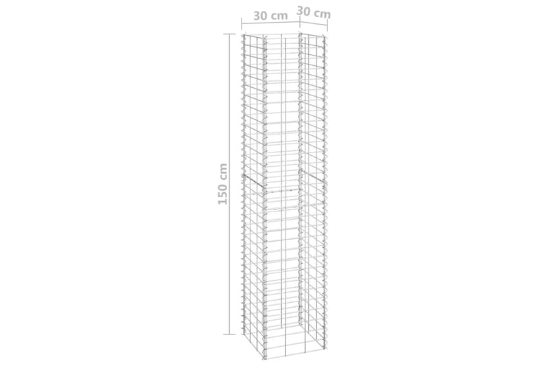 Gabioner 16 st 30x30x50/100/150/200 cm järn - Silver - Staket & grindar