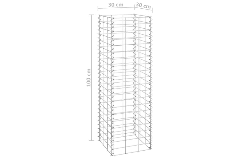 Gabioner 16 st 30x30x50/100/150/200 cm järn - Silver - Staket & grindar