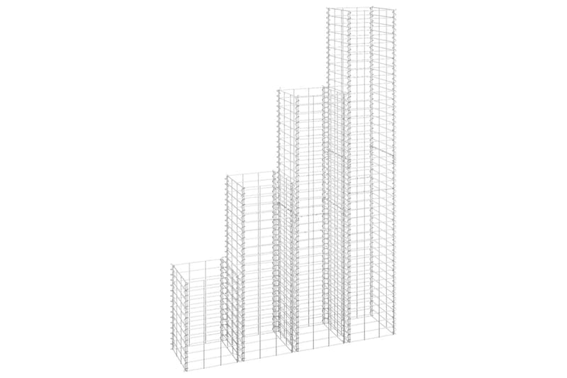 Gabioner 16 st 30x30x50/100/150/200 cm järn - Silver - Utemöbler - Övrigt utemöbler - Tillbehör - Staket & grindar