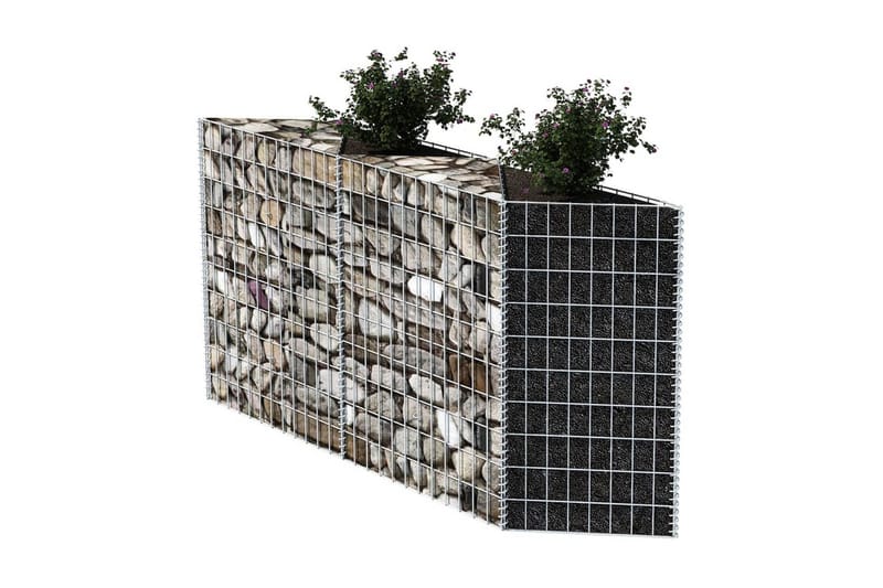 Gabionkorg galvaniserat stål 120x30x100 cm - Silver - Utemöbler - Övrigt utemöbler - Tillbehör - Staket & grindar