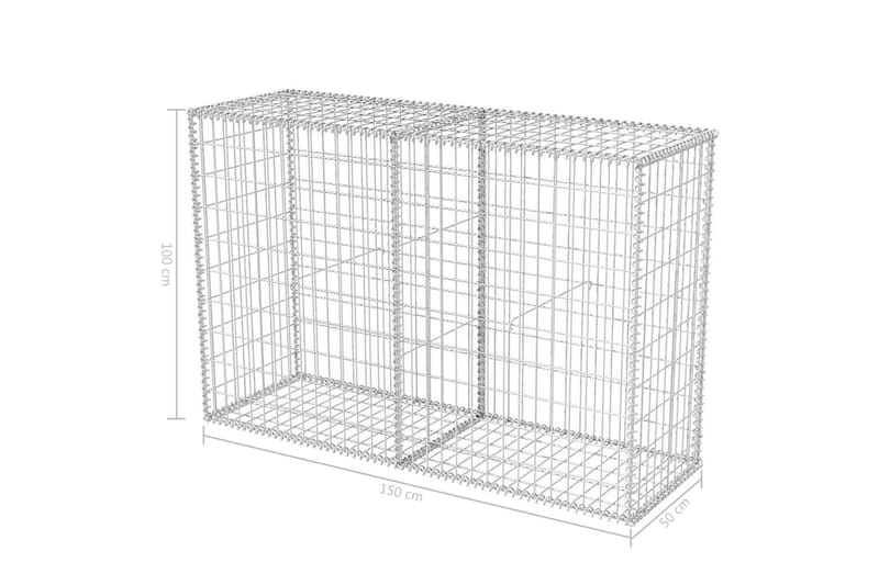 Gabionkorg galvaniserat stål 150x50x100 cm - Silver - Utemöbler - Övrigt utemöbler - Tillbehör - Staket & grindar