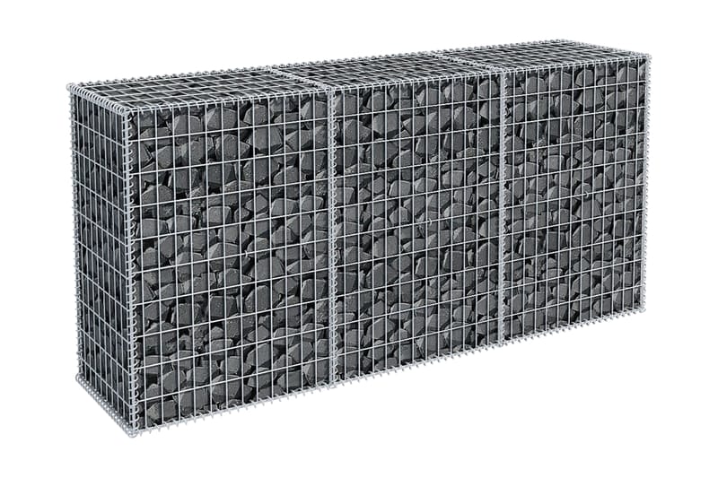 Gabionkorg galvaniserat stål 200x50x100 cm - Silver - Utemöbler - Övrigt utemöbler - Tillbehör - Staket & grindar
