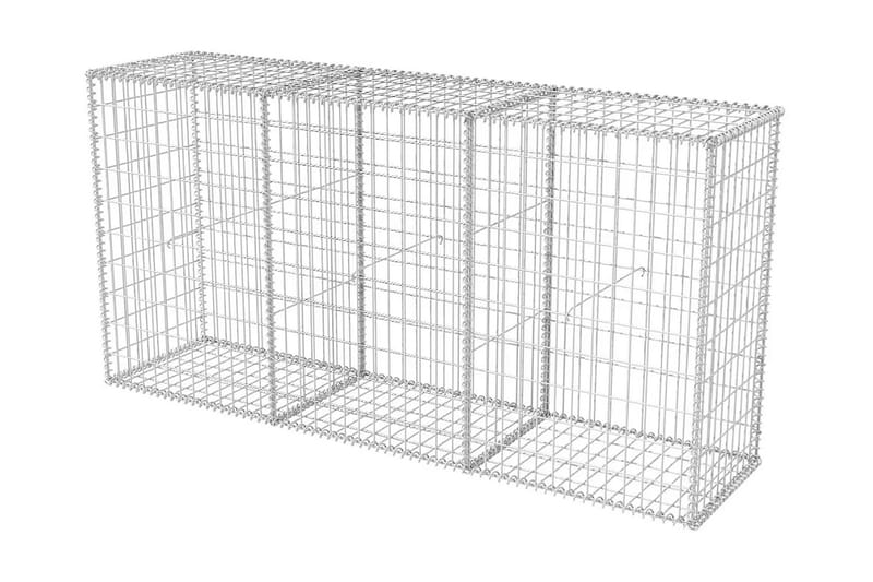 Gabionkorg galvaniserat stål 200x50x100 cm - Silver - Utemöbler - Övrigt utemöbler - Tillbehör - Staket & grindar