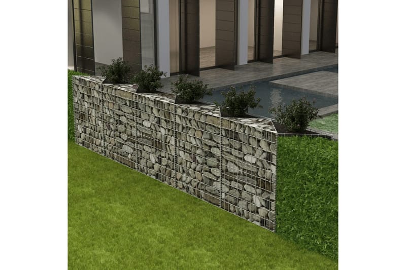 Gabionkorg galvaniserat stål 300x30x100 cm - Silver - Utemöbler - Övrigt utemöbler - Tillbehör - Staket & grindar