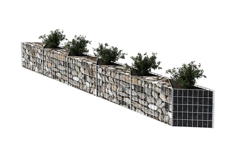 Gabionkorg galvaniserat stål 300x30x50 cm - Silver - Utemöbler - Övrigt utemöbler - Tillbehör - Staket & grindar