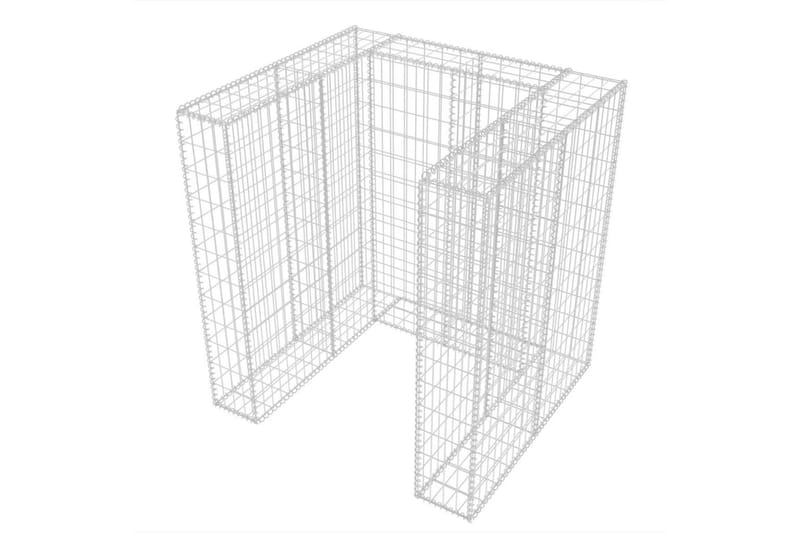 Gabionkorg med skydd för 1 soptunna stål 110x100x120 cm - Silver - Utemöbler - Övrigt utemöbler - Tillbehör - Staket & grindar