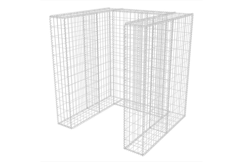 Gabionkorg med skydd för 1 soptunna stål 110x100x120 cm - Silver - Utemöbler - Övrigt utemöbler - Tillbehör - Staket & grindar