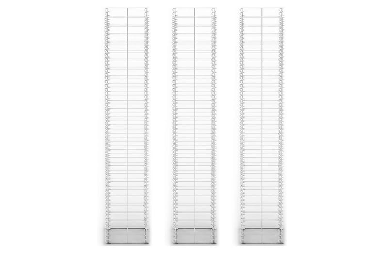 Gabionkorg set 3 st galvaniserad tråd 25x25x150 cm - Silver - Utemöbler - Övrigt utemöbler - Tillbehör - Staket & grindar