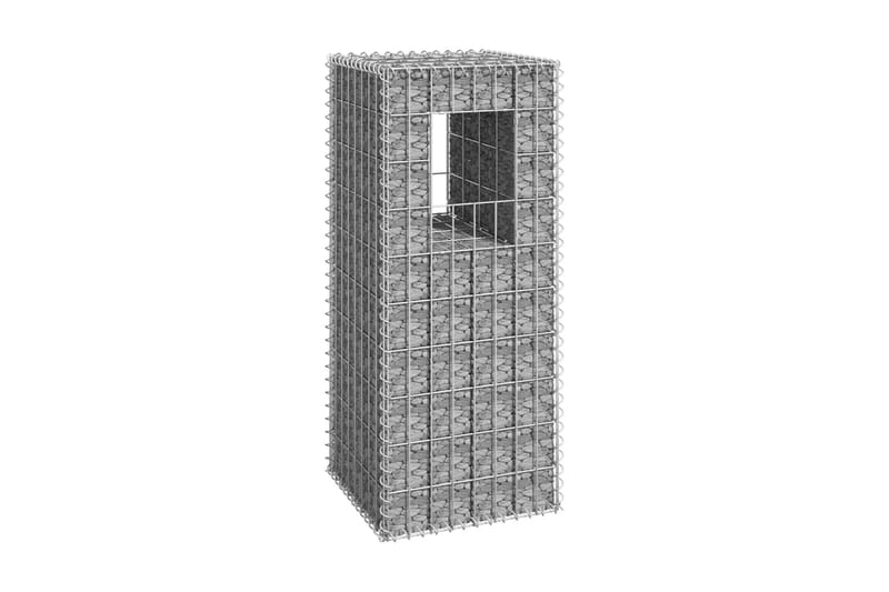 Gabionkorg stolpform 40x40x100 cm järn - Silver - Staket & grindar