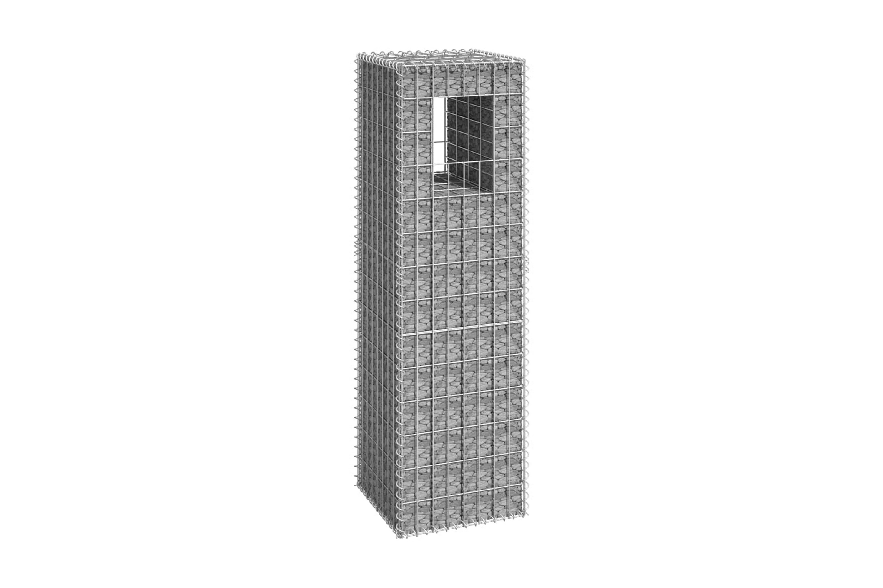 Gabionkorg stolpform 40x40x140 cm järn – Silver