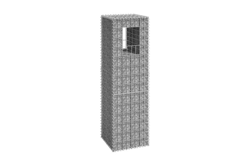 Gabionkorg stolpform 40x40x140 cm järn - Silver - Utemöbler - Övrigt utemöbler - Tillbehör - Staket & grindar
