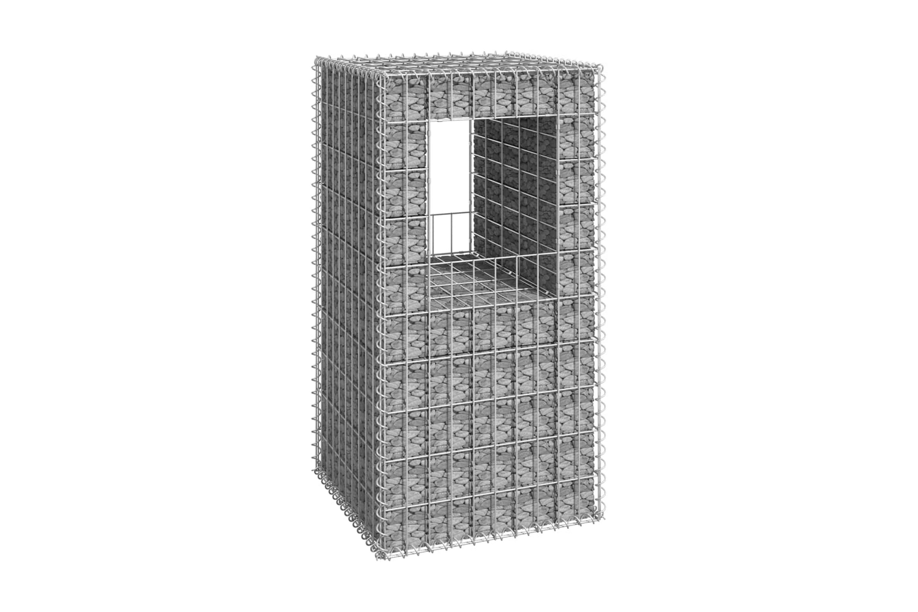 Gabionkorg stolpform 50x50x100 cm järn – Silver