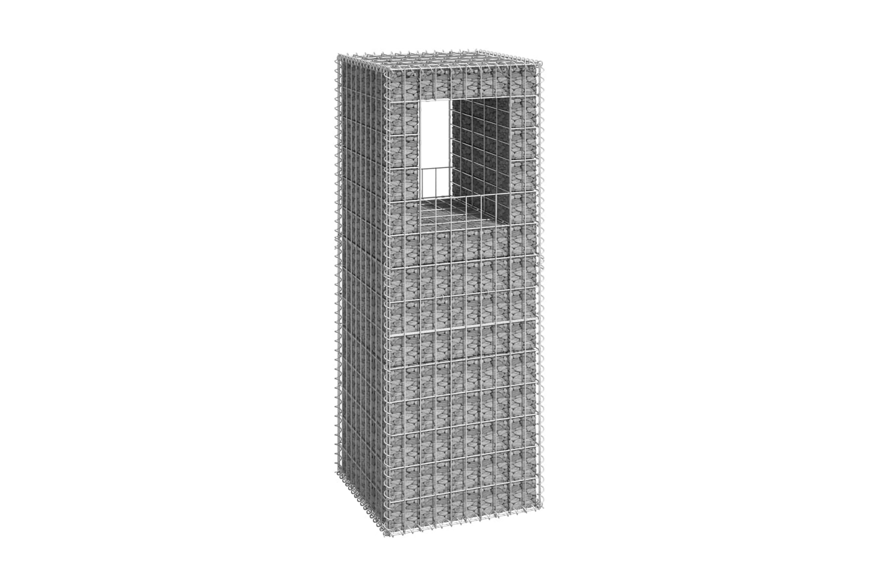 Gabionkorg stolpform 50x50x140 cm järn – Silver