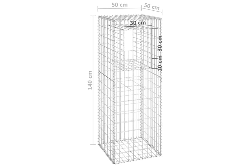 Gabionkorg stolpform 50x50x140 cm järn - Silver - Utemöbler - Övrigt utemöbler - Tillbehör - Staket & grindar