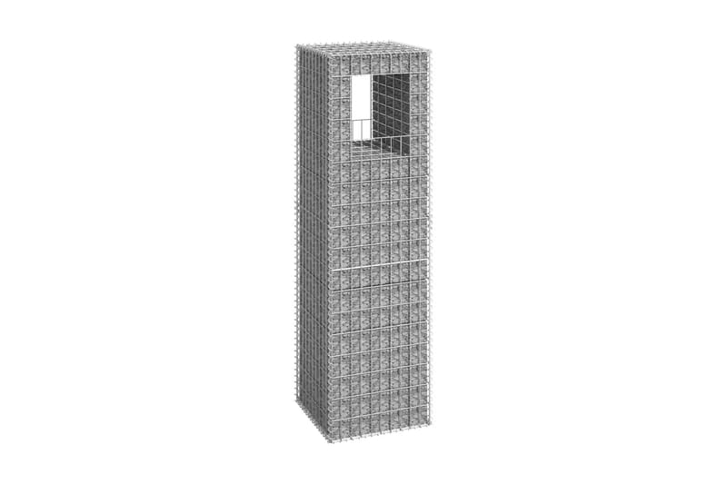 Gabionkorg stolpform 50x50x180 cm järn - Silver - Staket & grindar