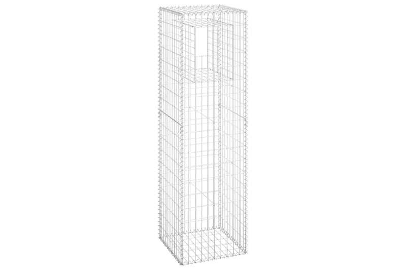 Gabionkorg stolpform 50x50x180 cm järn - Silver - Utemöbler - Övrigt utemöbler - Tillbehör - Staket & grindar