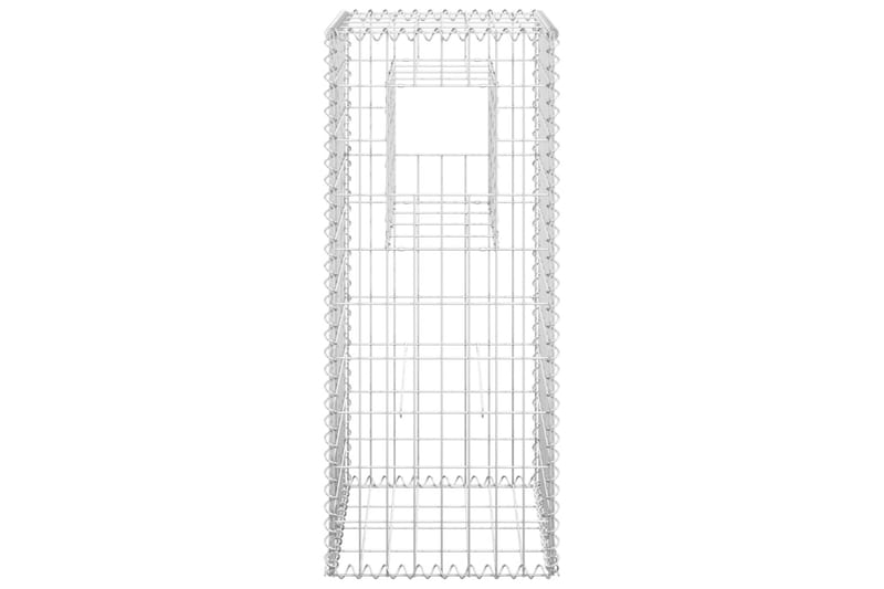 Gabionkorgar 2 st stolpformade 40x40x100 cm järn - Silver - Utemöbler - Övrigt utemöbler - Tillbehör - Staket & grindar