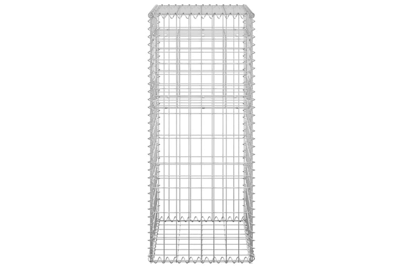 Gabionkorgar 2 st stolpformade 40x40x100 cm järn - Silver - Staket & grindar