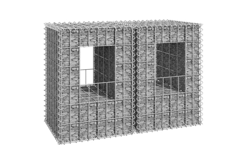 Gabionkorgar 2 st stolpformade 40x40x60 cm järn - Silver - Utemöbler - Övrigt utemöbler - Tillbehör - Staket & grindar