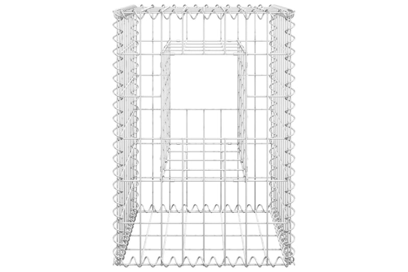 Gabionkorgar 2 st stolpformade 40x40x60 cm järn - Silver - Staket & grindar