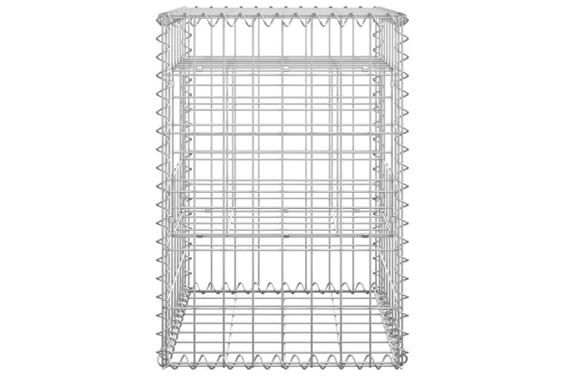 Gabionkorgar 2 st stolpformade 40x40x60 cm järn - Silver - Utemöbler - Övrigt utemöbler - Tillbehör - Staket & grindar