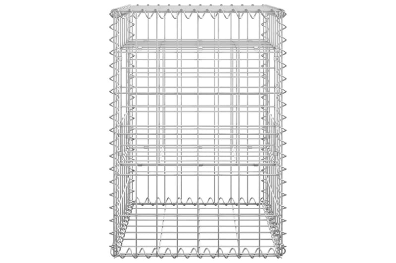 Gabionkorgar 2 st stolpformade 40x40x60 cm järn - Silver - Staket & grindar