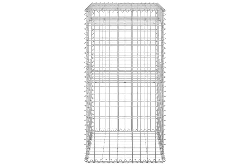 Gabionkorgar 2 st stolpformade 50x50x100 cm järn - Silver - Staket & grindar