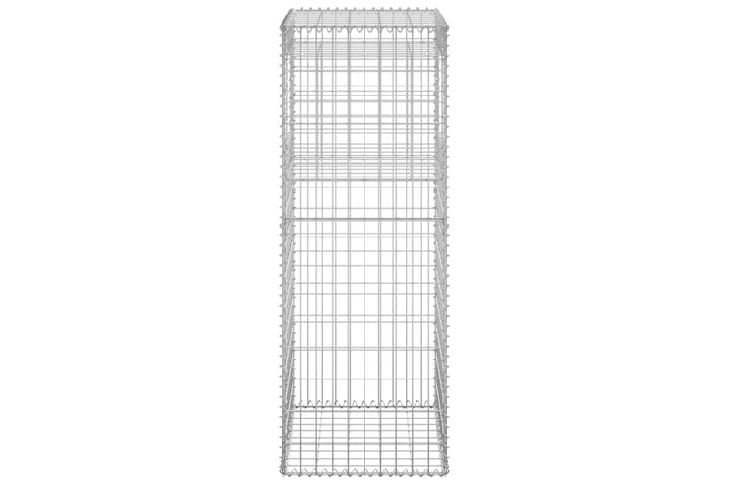 Gabionkorgar 2 st stolpformade 50x50x140 cm järn - Silver - Utemöbler - Övrigt utemöbler - Tillbehör - Staket & grindar
