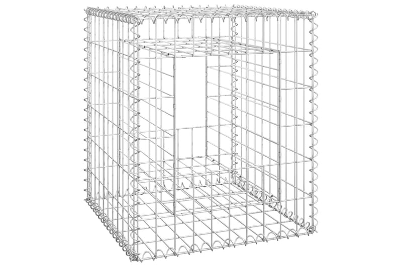 Gabionkorgar 2 st stolpformade 50x50x60 cm järn - Silver - Utemöbler - Övrigt utemöbler - Tillbehör - Staket & grindar