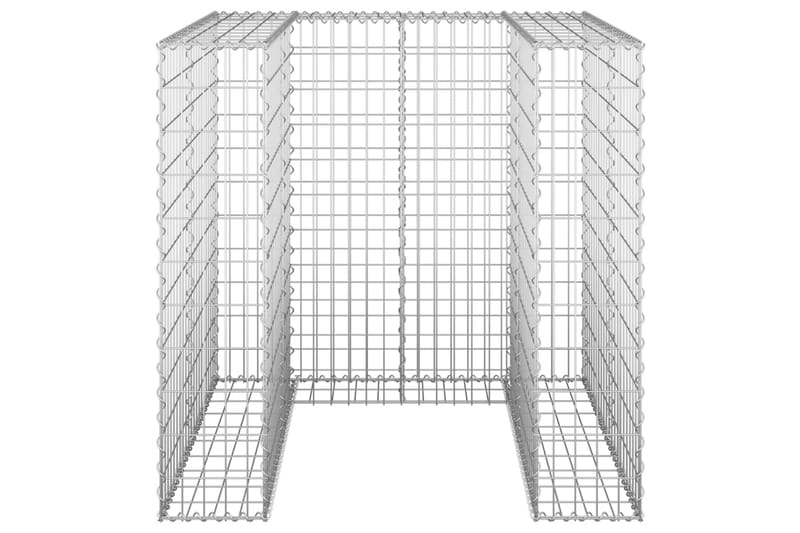 Gabionmur för soptunna galvaniserat stål 110x100x110 cm - Silver - Utemöbler - Övrigt utemöbler - Tillbehör - Staket & grindar