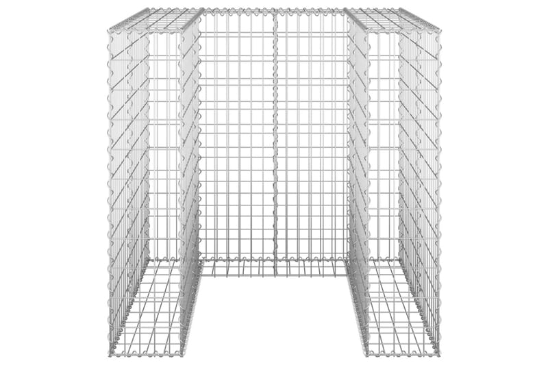 Gabionmur för soptunna galvaniserat stål 110x100x110 cm - Silver - Staket & grindar