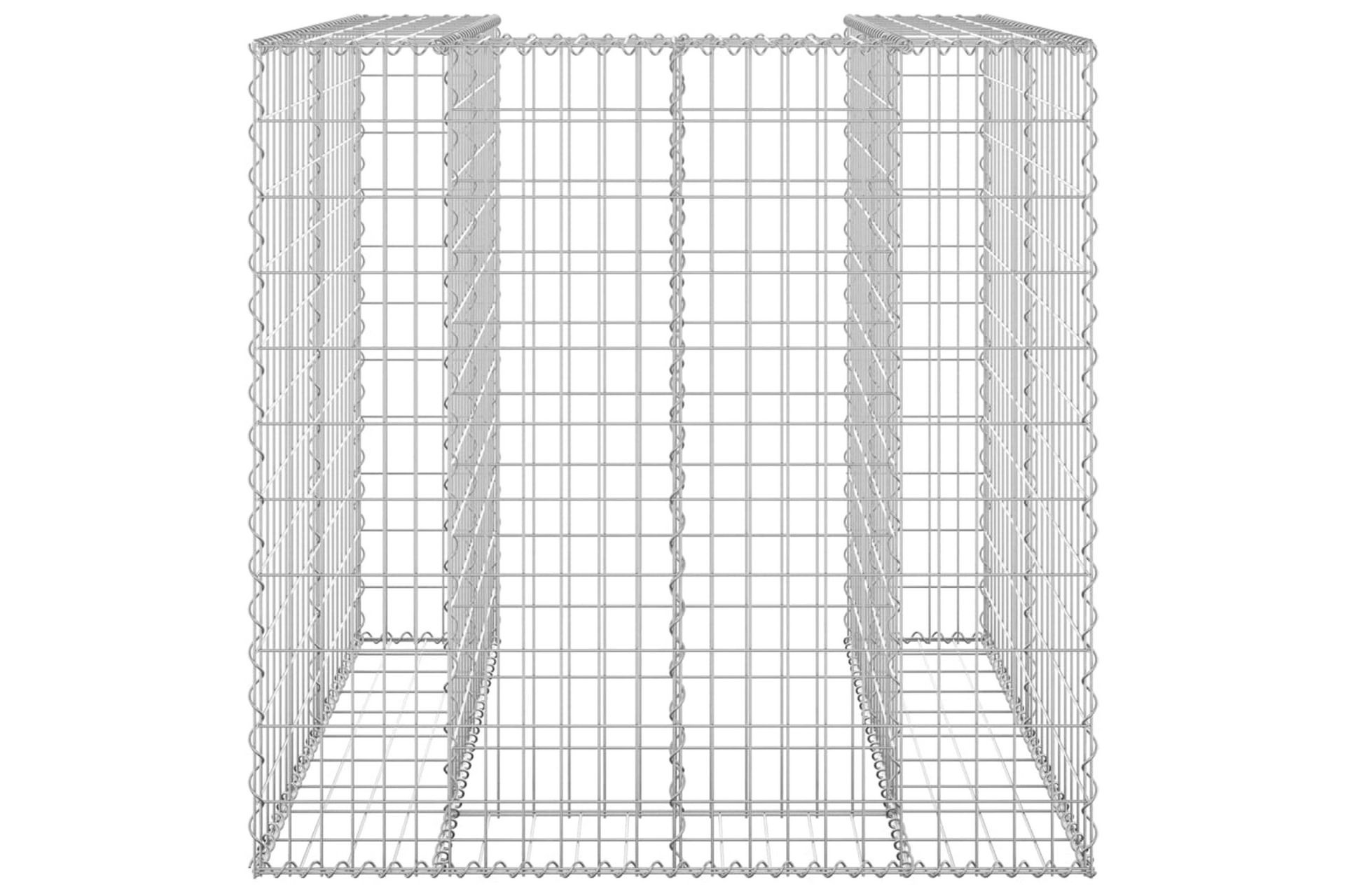 Gabionmur för soptunna galvaniserat stål 110x100x110 cm - Silver - Utemöbler - Övrigt utemöbler - Tillbehör - Staket & grindar