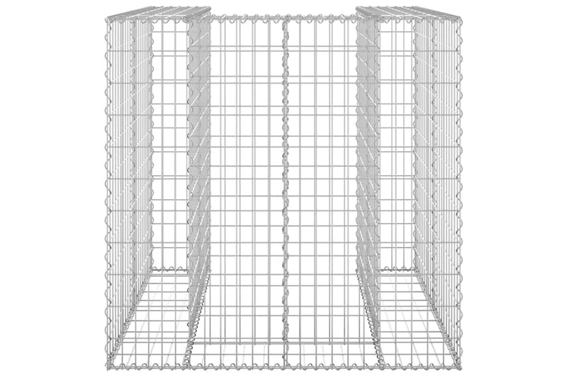 Gabionmur för soptunna galvaniserat stål 110x100x110 cm - Silver - Utemöbler - Övrigt utemöbler - Tillbehör - Staket & grindar
