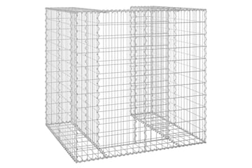 Gabionmur för soptunna galvaniserat stål 110x100x110 cm - Silver - Utemöbler - Övrigt utemöbler - Tillbehör - Staket & grindar
