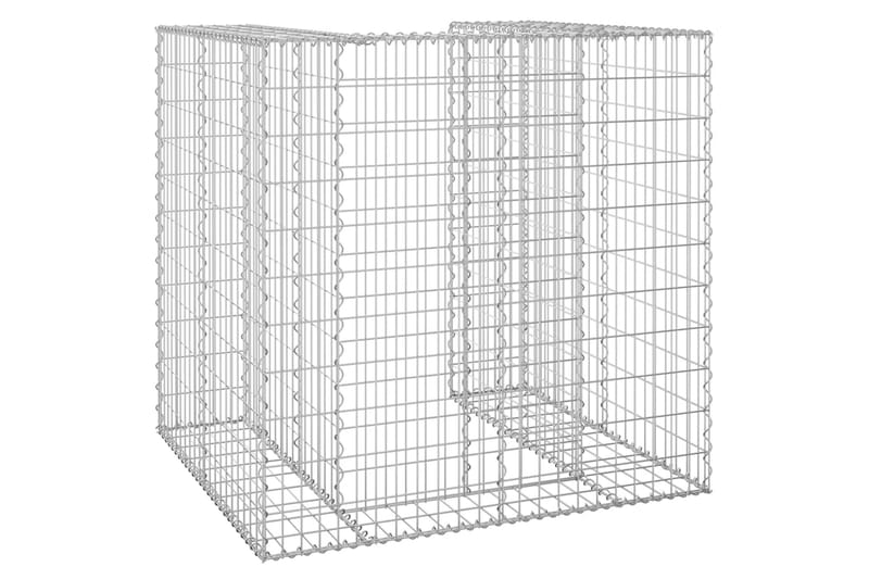 Gabionmur för soptunna galvaniserat stål 110x100x110 cm - Silver - Utemöbler - Övrigt utemöbler - Tillbehör - Staket & grindar