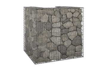 Gabionmur för soptunna galvaniserat stål 110x100x110 cm - Silver - Utemöbler - Övrigt utemöbler - Tillbehör - Staket & grindar